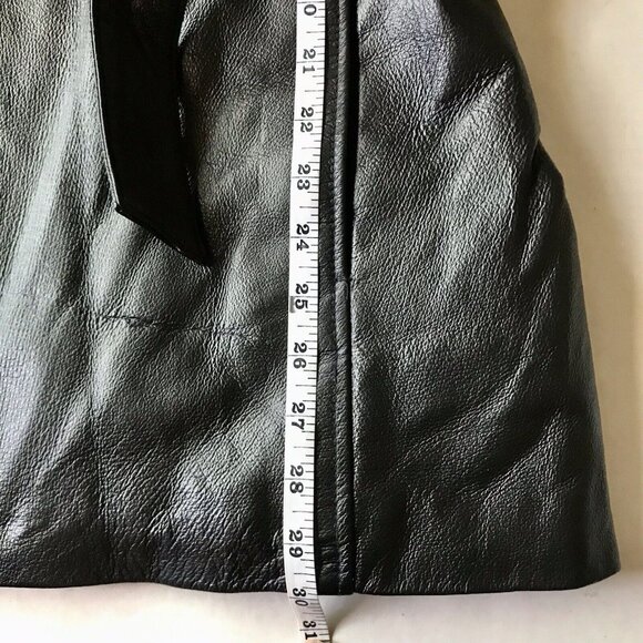 Genuine‎ Leather Black Belted Full Zip Jacket Women's Size XL Made In México - Picture 6 of 7